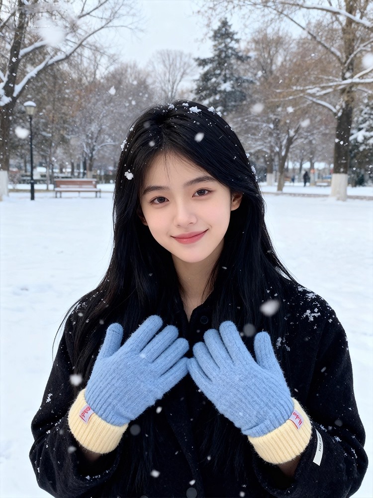 Korean Style Knitted Plush Glo - огляд і ціна Winter Cycling Commute
