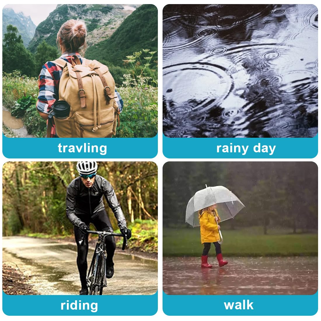 Adult Waterproof Raincoat Ponc - огляд і ціна Cycling Commuter Rain Gear